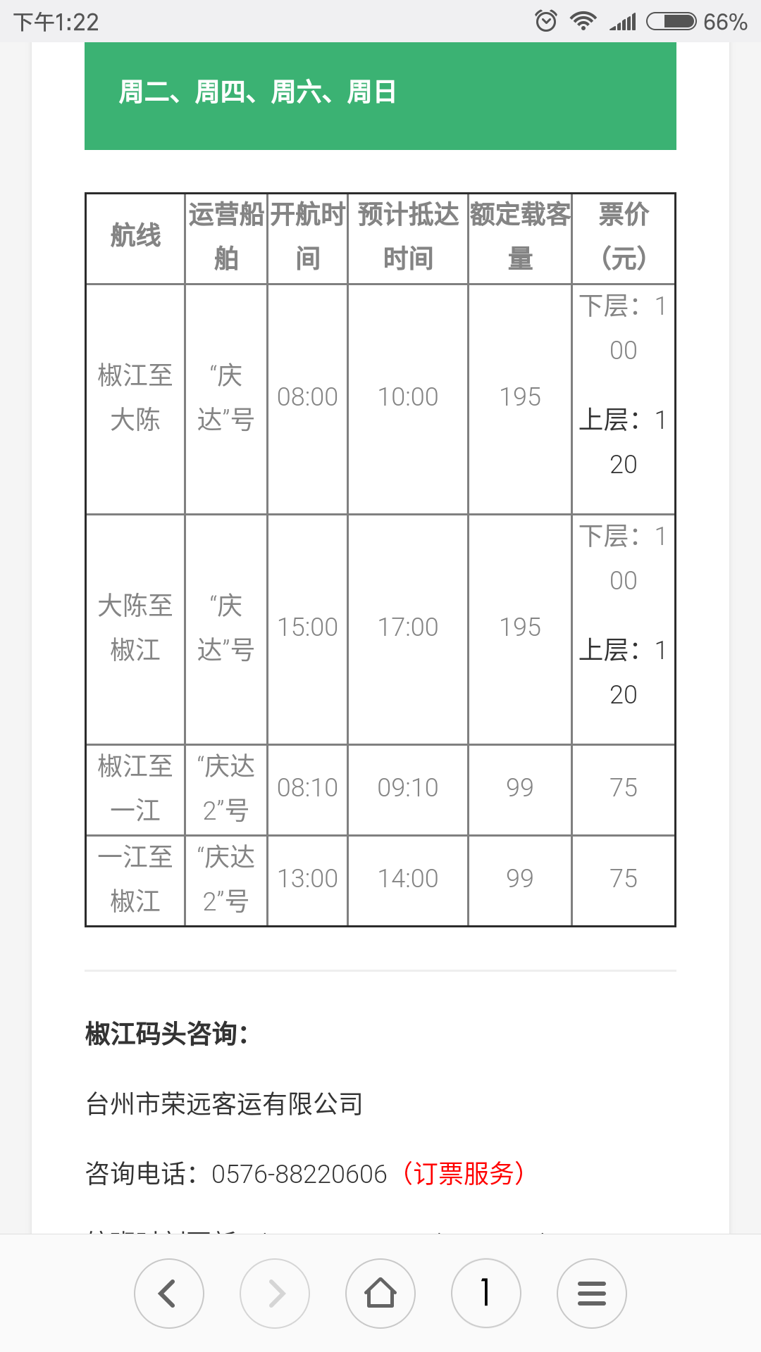 去大陈岛的船票是往返船票吗