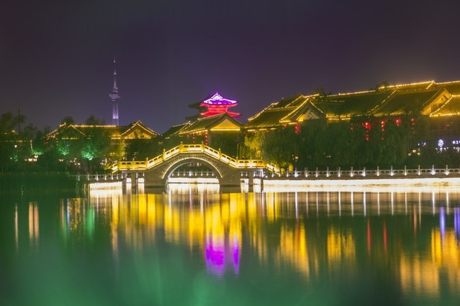 开封免费景点——大宋御河夜景(水系)