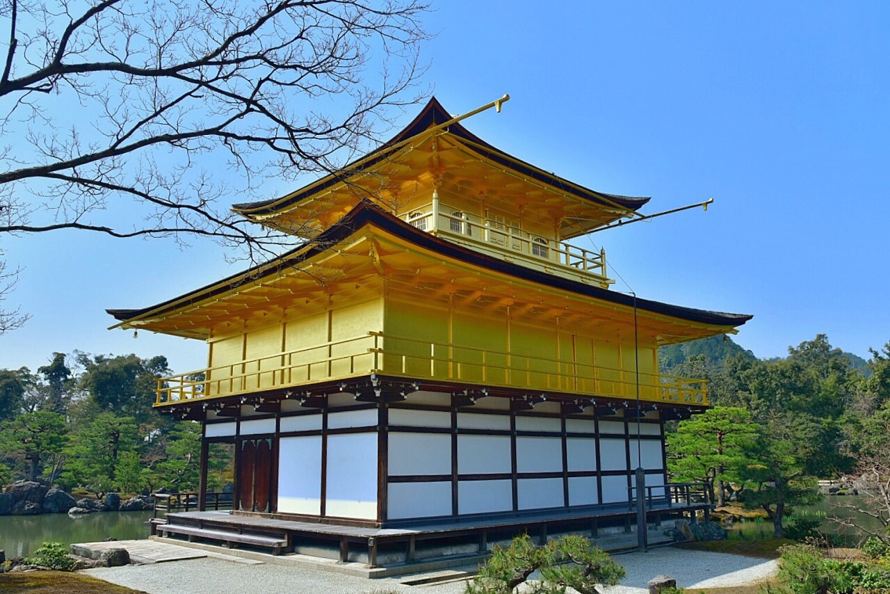 【携程攻略】京都金阁寺景点,金阁寺又叫鹿苑寺,叫"金阁"是因为其二