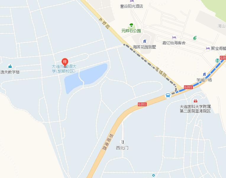 大连火车站到大连外国语旅顺校区该怎么去?