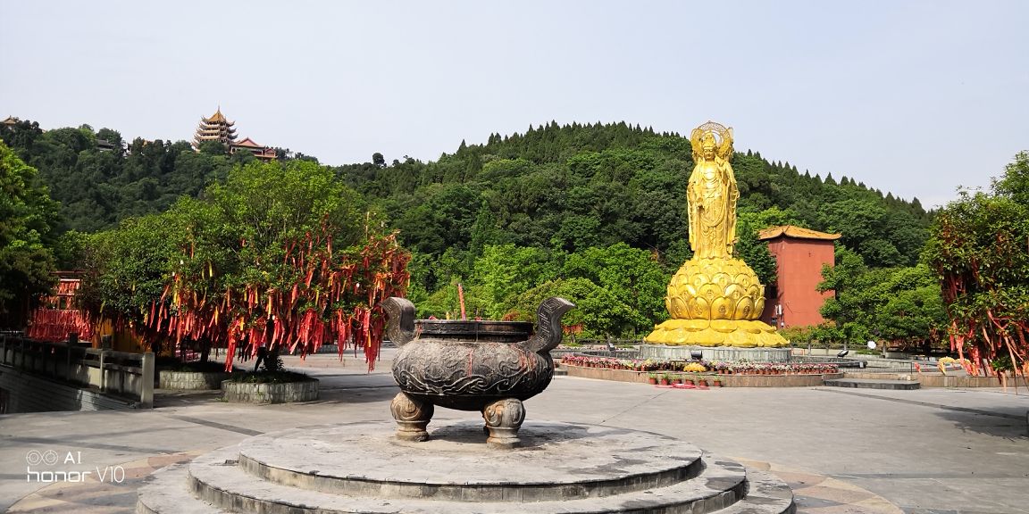 灵泉寺在遂宁灵泉山上,分为上,下两寺,进大门就可以坐电瓶车每人十块