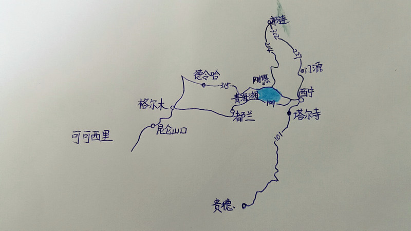 不感慨了,还是来点实在的吧!手绘路线图——
