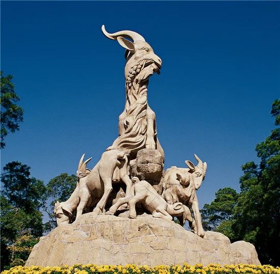 越秀五羊雕像在广州越秀山木壳岗上,有建于1959年的五羊石雕像.