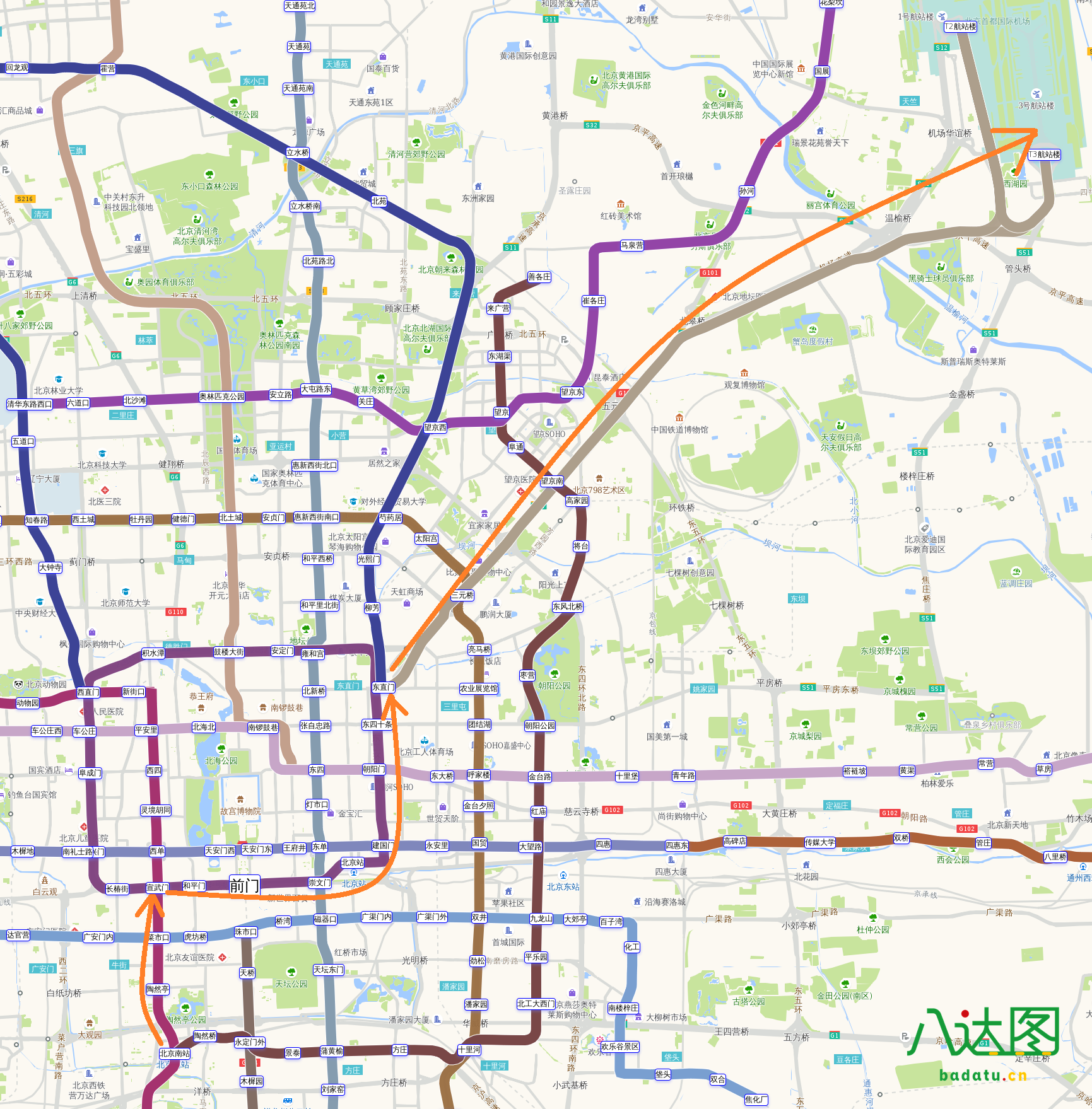 北京南站到首都机场的机场线也是地铁线路吗?