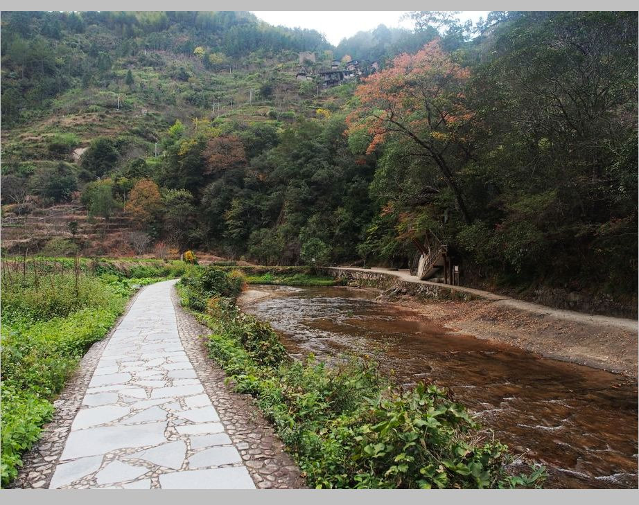 景区里的路,宛如走在相间的田埂上,回到童年.