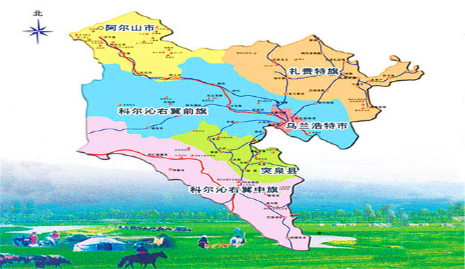 内蒙古乌兰浩特地图图片