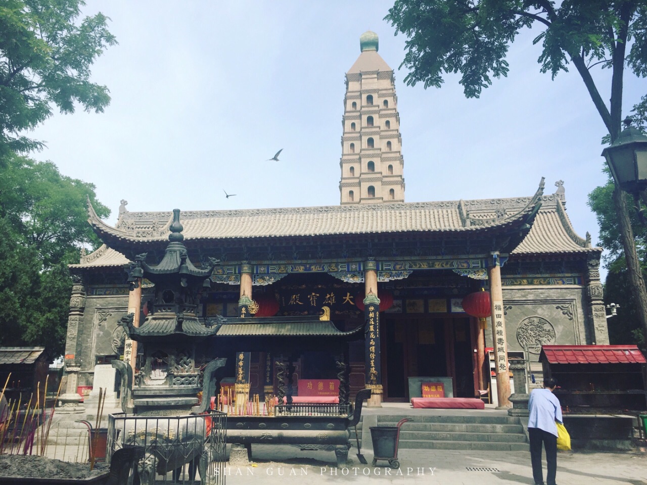 海宝塔寺中除了海宝塔颇负盛名,寺中的燕子实在让人很难忘忘记
