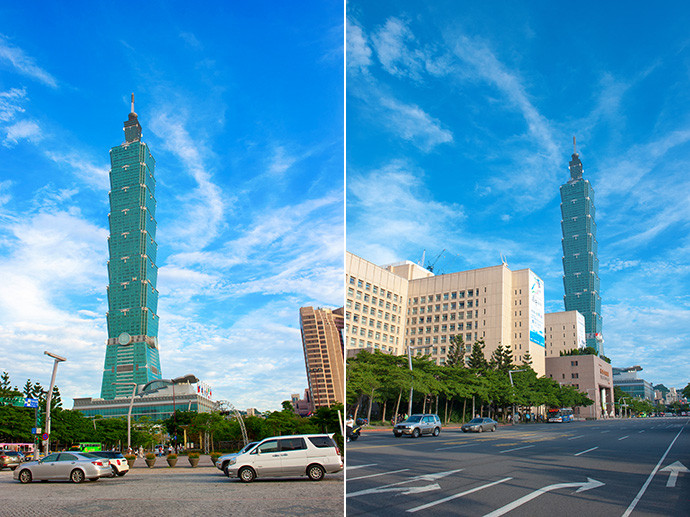 101大楼,台湾地标性建筑,大楼造型宛如竹节,取节节高升之寓意.