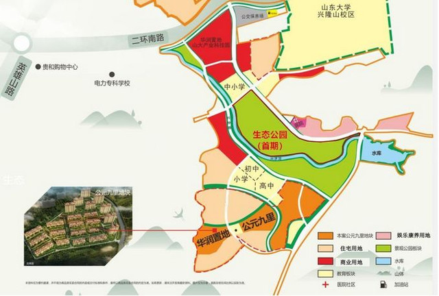 而现在济南南部已经规划出了上千亩的用地来建公园,它落座于兴隆片区