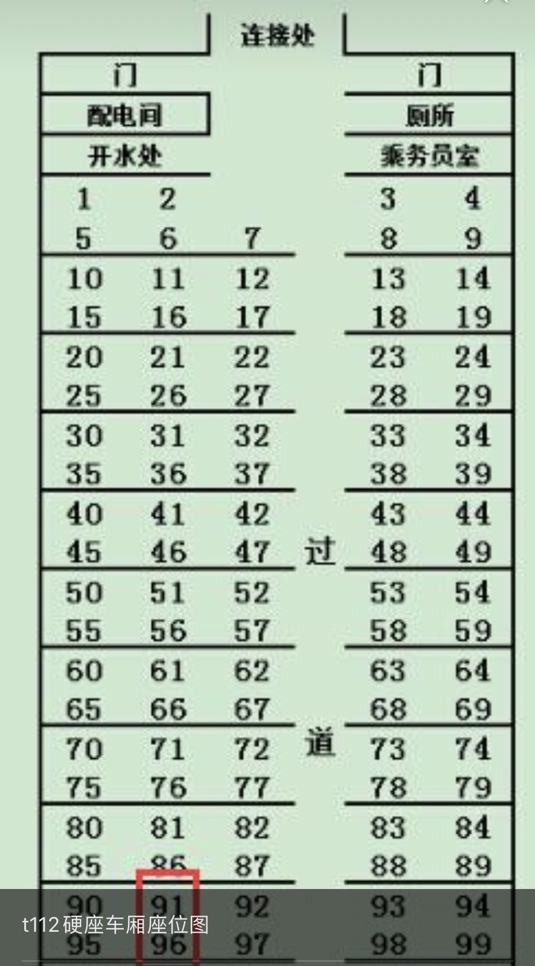 t112座位分布图靠窗户的位置有哪些