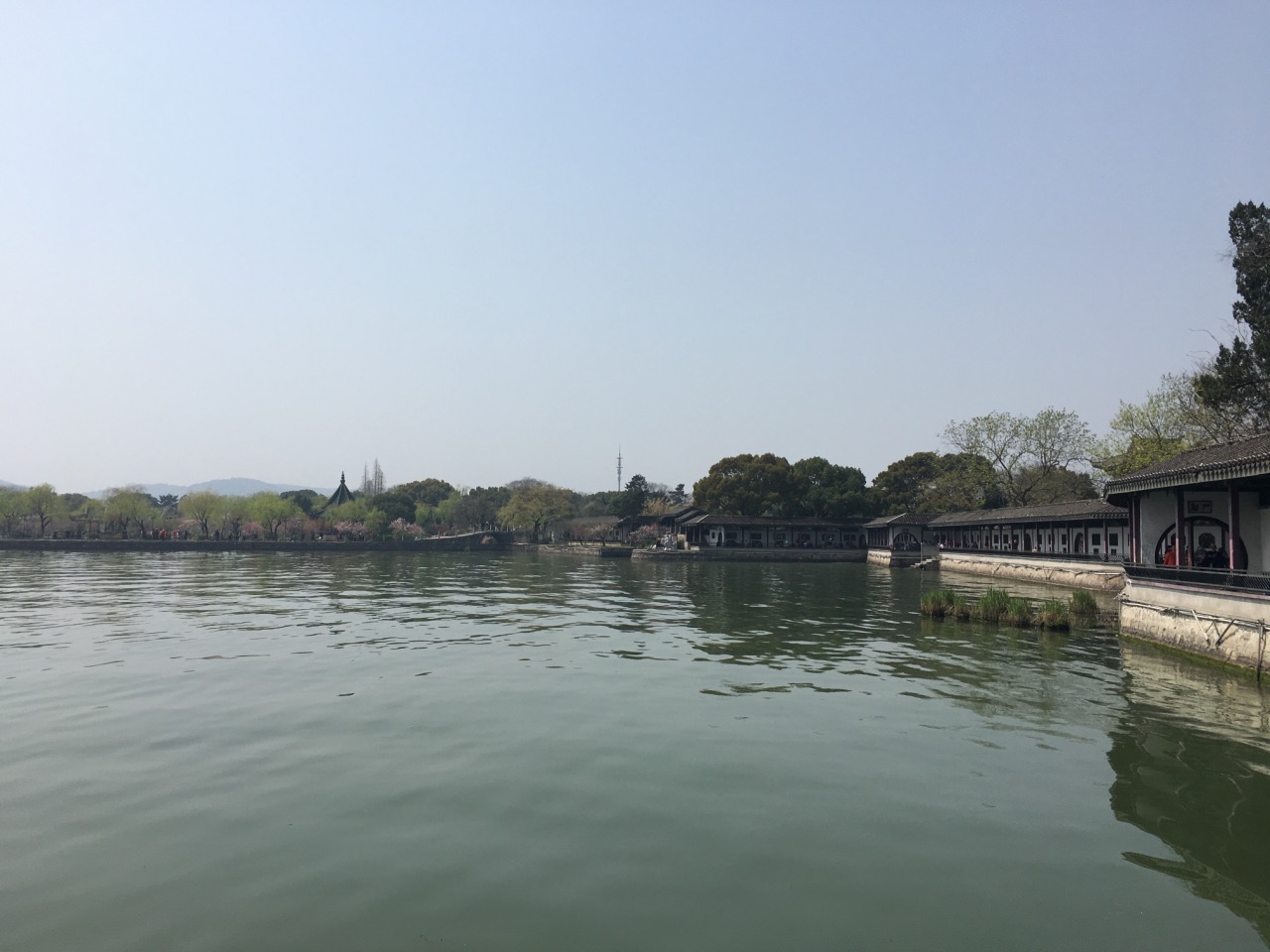 首推蠡园沿水边的长堤,一棵柳树一棵桃树红绿间隔,在春风的吹拂下别有