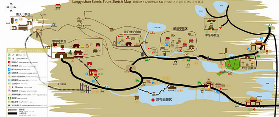 滁州市区内主要景点包括琅琊山风景区和滁州花博园 门票价格:95元