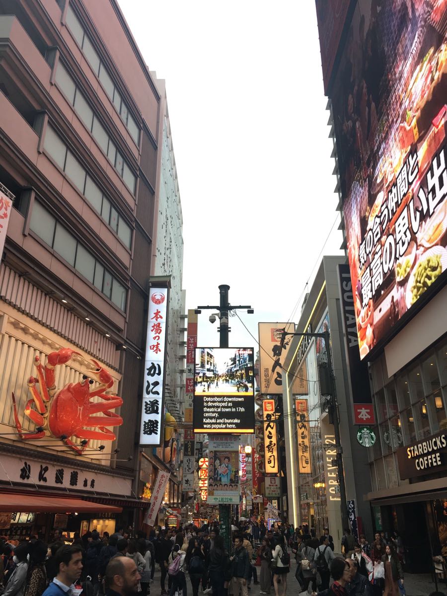 【携程攻略】大阪御堂筋大街景点,大大的灯牌广告 大