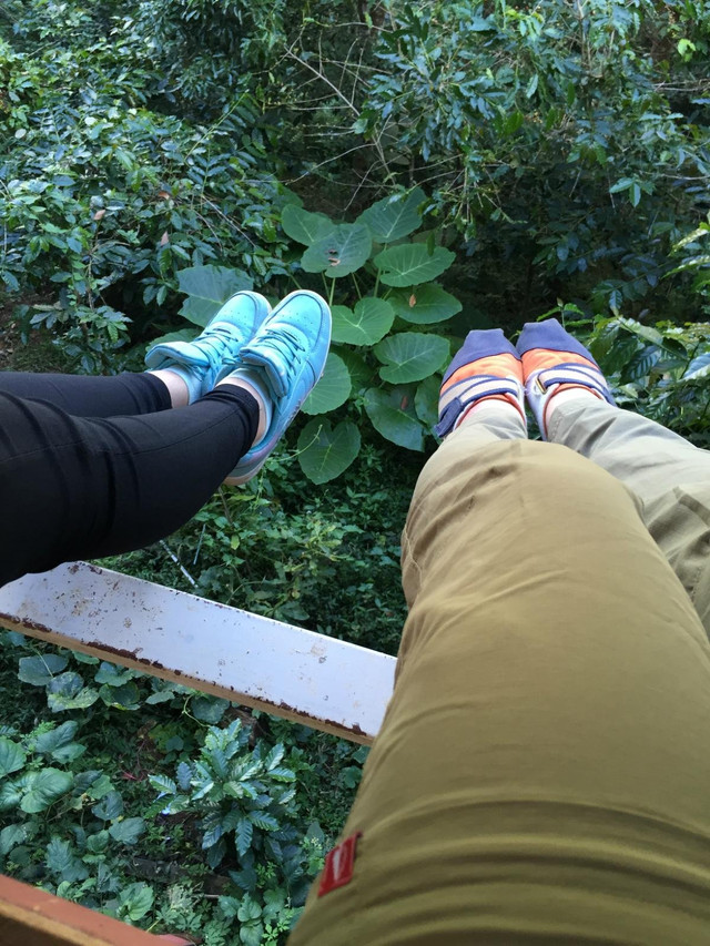 咱一下子就能过去～fly～ 飞完在山间餐厅用餐,大自然的环境,我醉透了