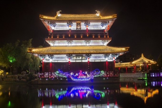 开封免费景点——大宋御河夜景(水系)