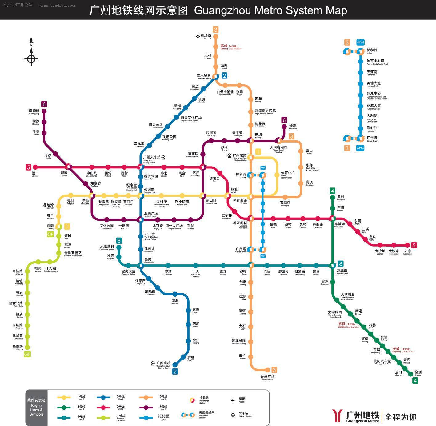 只是我们大广州的地图线路图,左下角绿色的是佛山的地铁