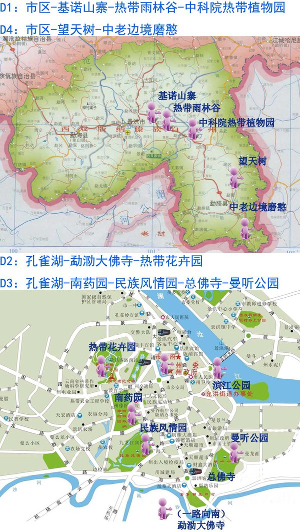 d1:从机场到市区的路上,司机师傅很热情地给我们介绍了西双版纳的景点