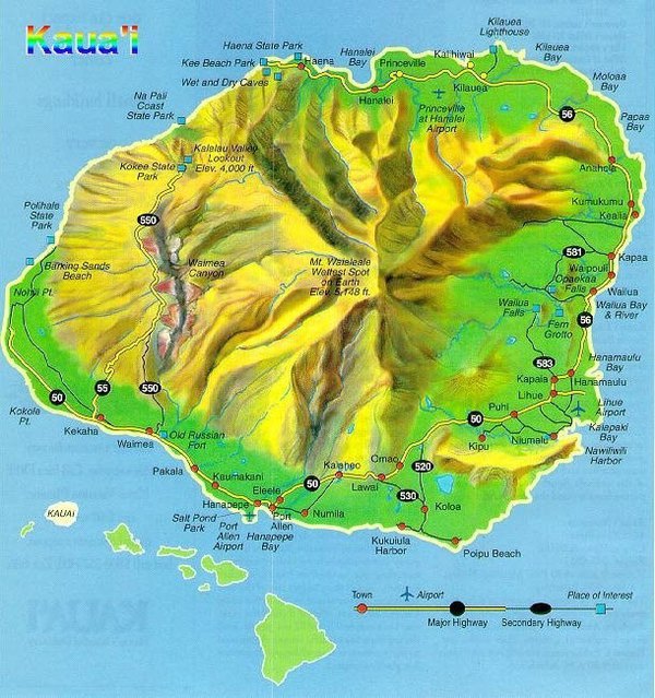 可爱岛(kauai)是地理上夏威夷群岛最老的岛屿,也是夏威夷的第四大岛.