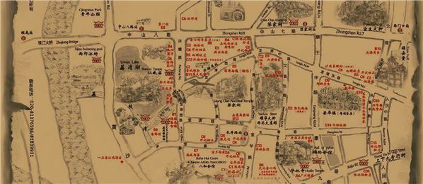光谷步行街手绘地图