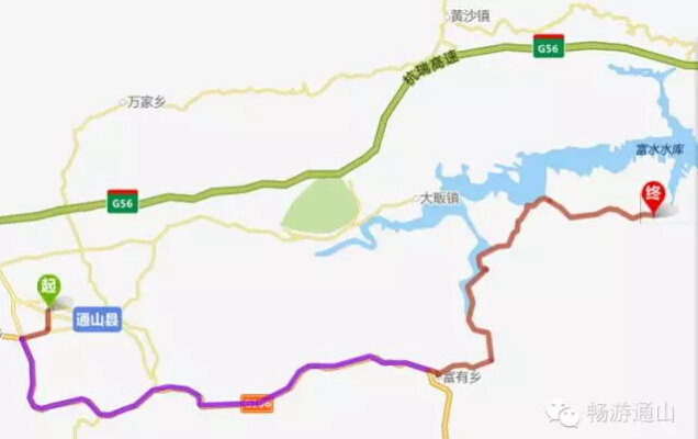 1,从通山县城出发,走106国道,过富有大桥,到下泉村,上白岩山,全程60