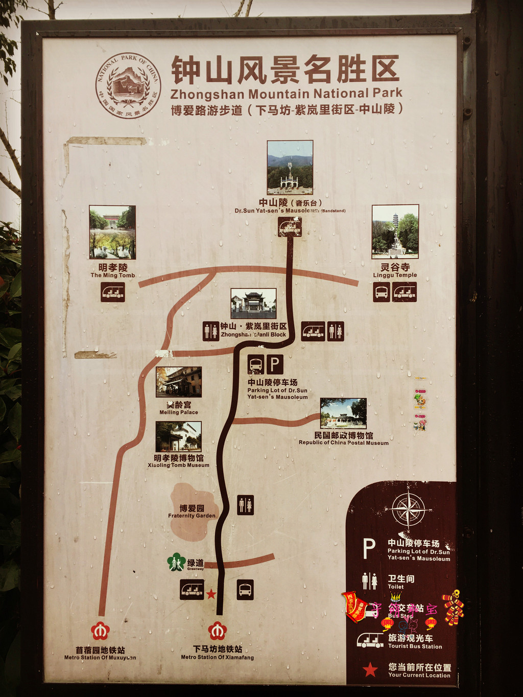 钟山风景区包括:中山陵,音乐台,明孝陵,灵谷寺,美龄宫等,现在是中山