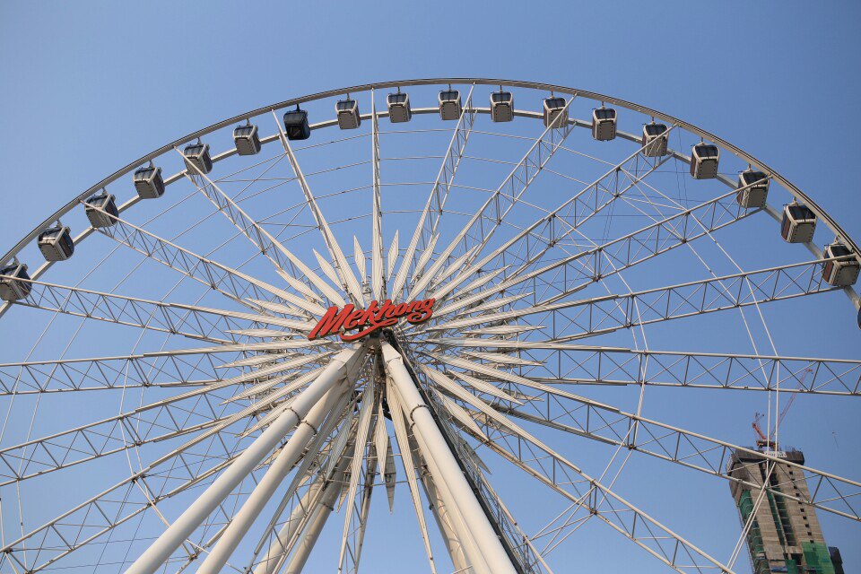 我们在摩天轮下面看的时候,感觉摩天轮转的很快,不知道坐在上面的人是