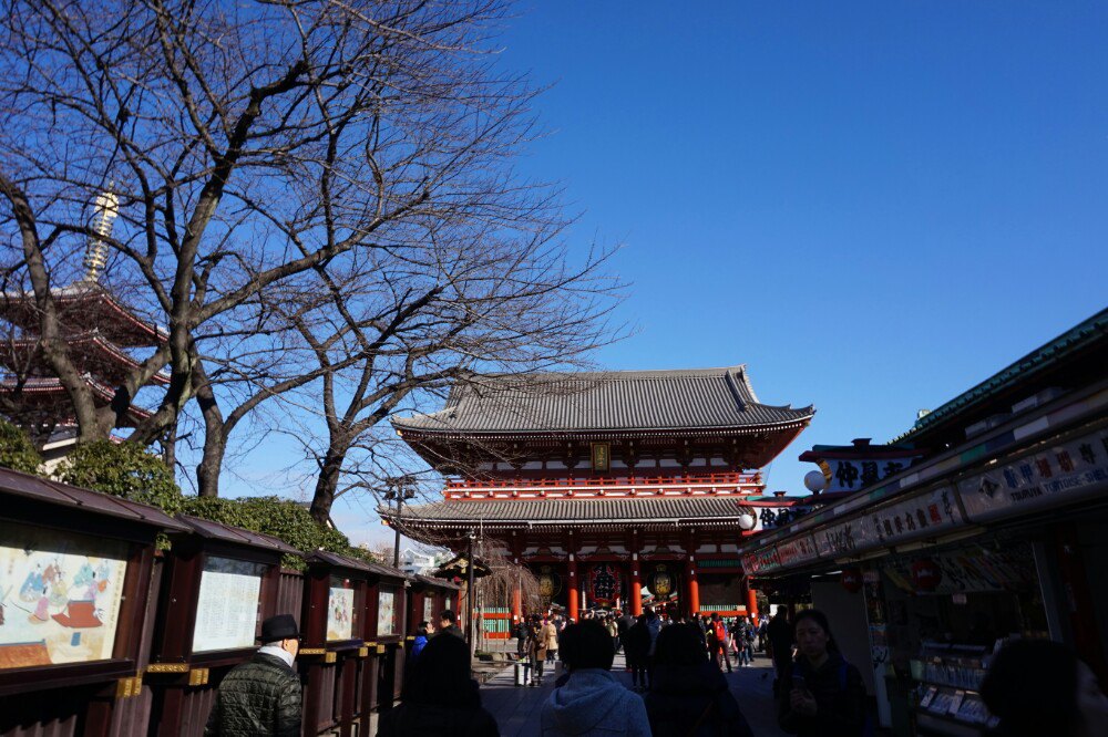 寺东北有浅草神社,造型典雅,雕刻优美.