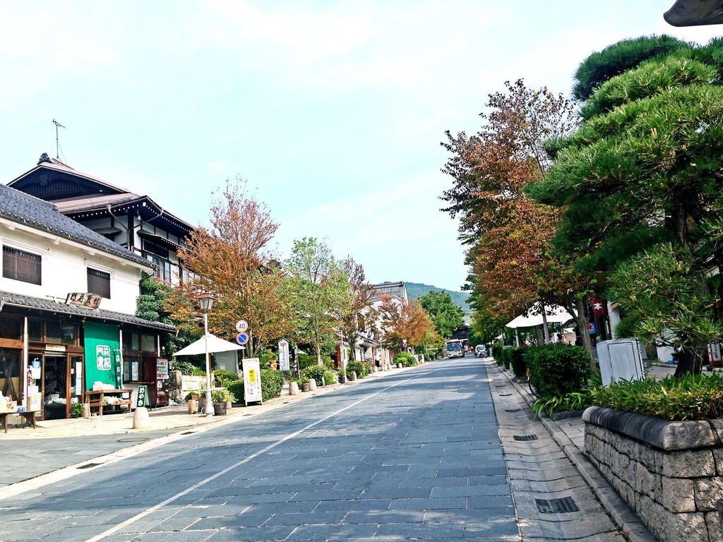 长野市区街景,不是祭日的时候挺安静的,环境也好,背靠大山,冬天是滑雪