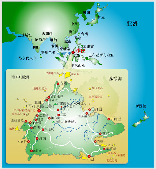 东马沙巴州地图