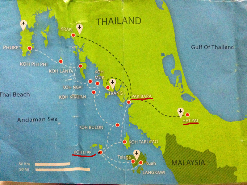 目前有两种方式可以到达丽贝:一是搭乘泰国国内的航班从曼谷飞合艾