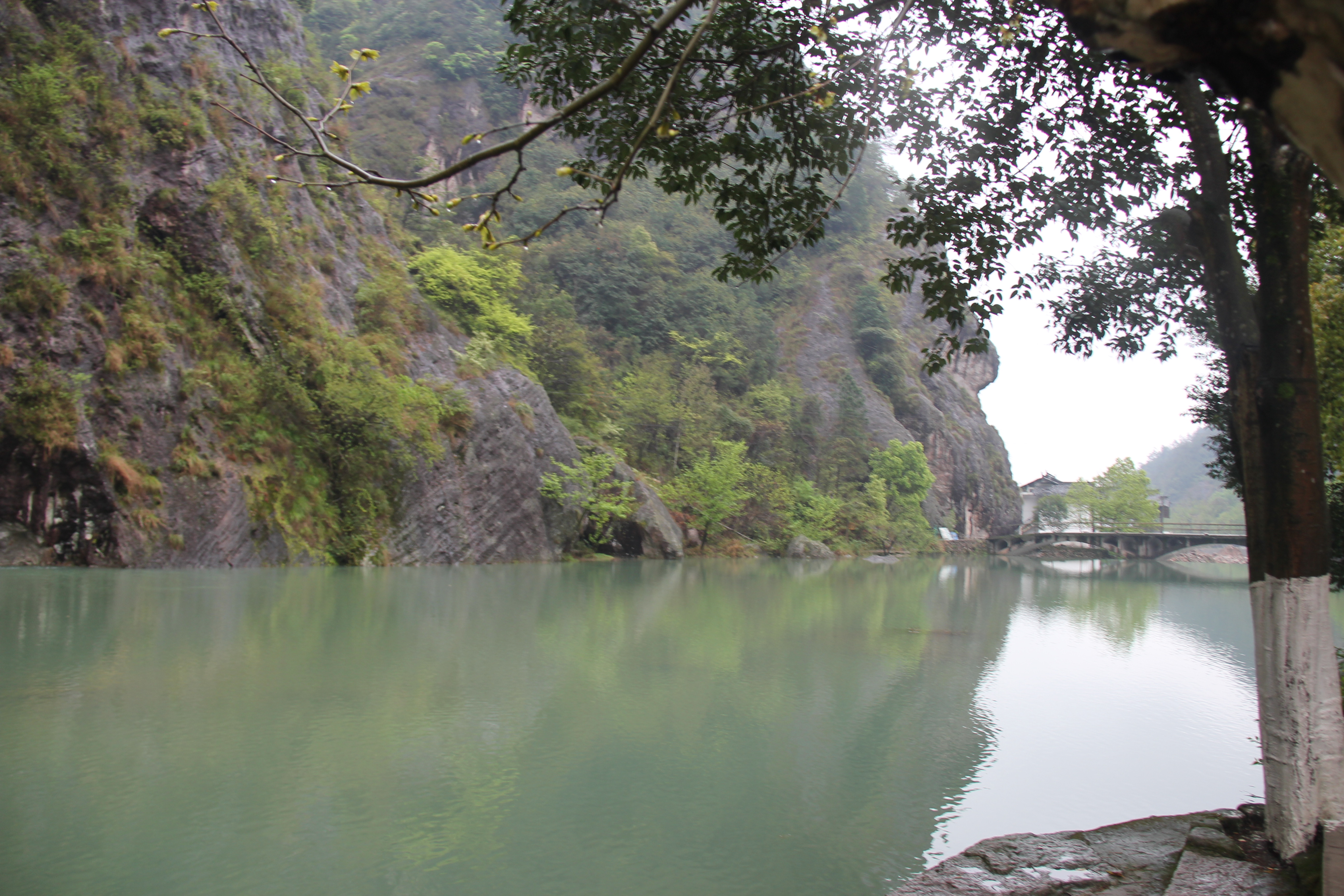 8元钱一碗)后,直接沿楠溪江开车到大若岩景区,途经狮子岩景区时天下