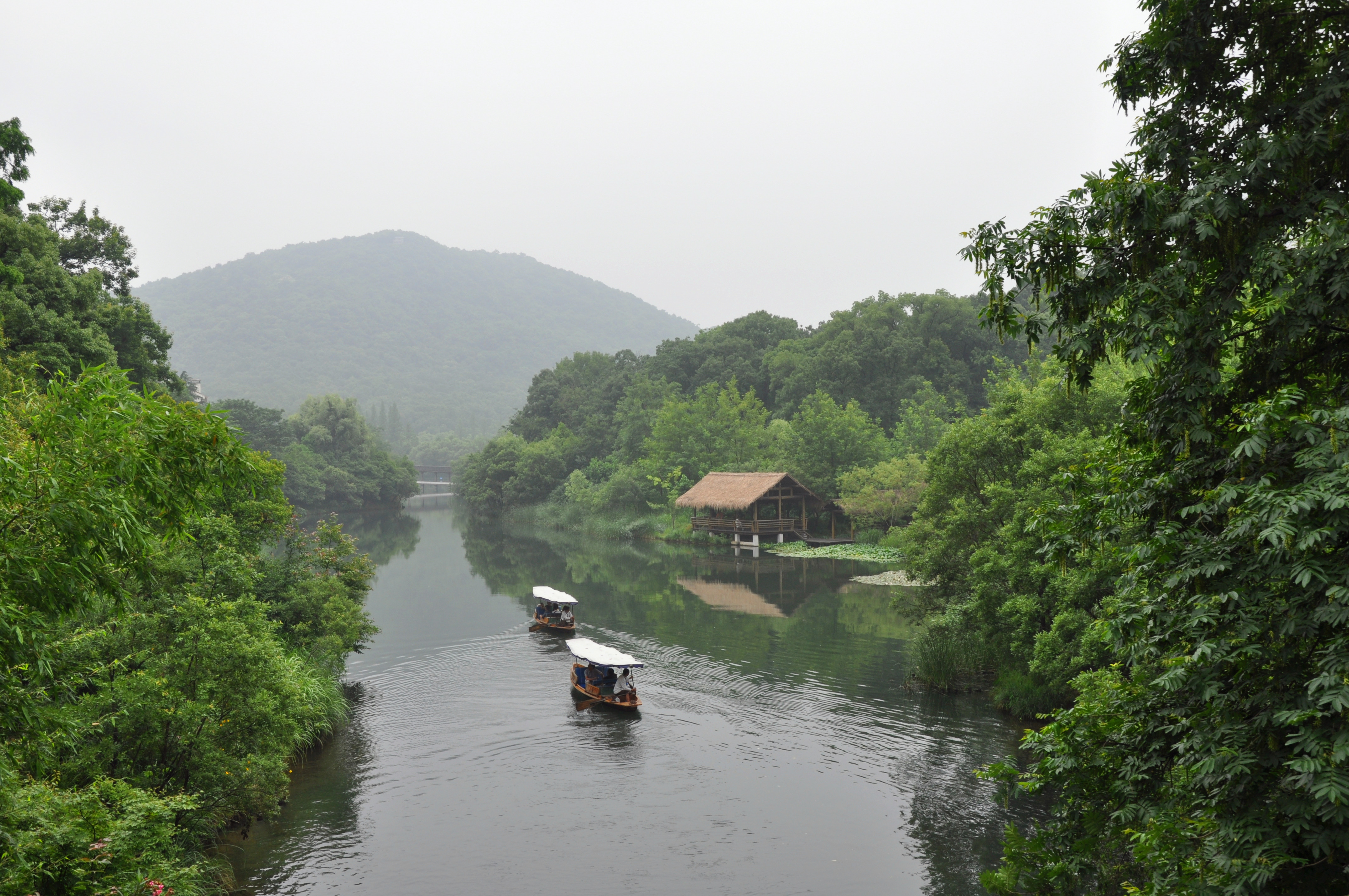                   茅家埠游船,比