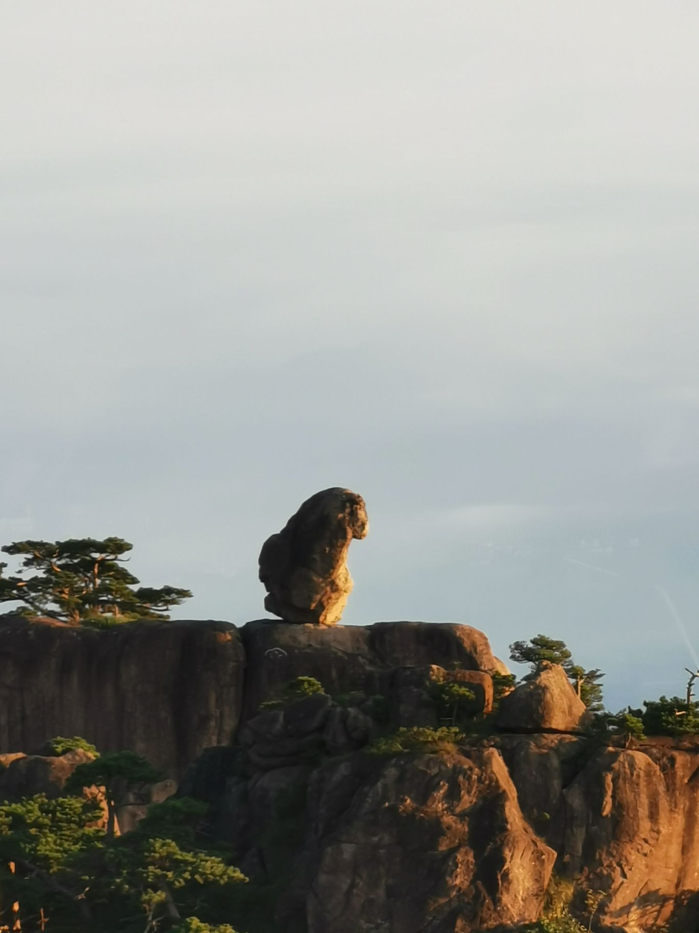 黄山奇石中的猴子观海图片