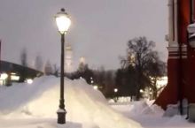 俄罗斯莫斯科宁静的雪夜