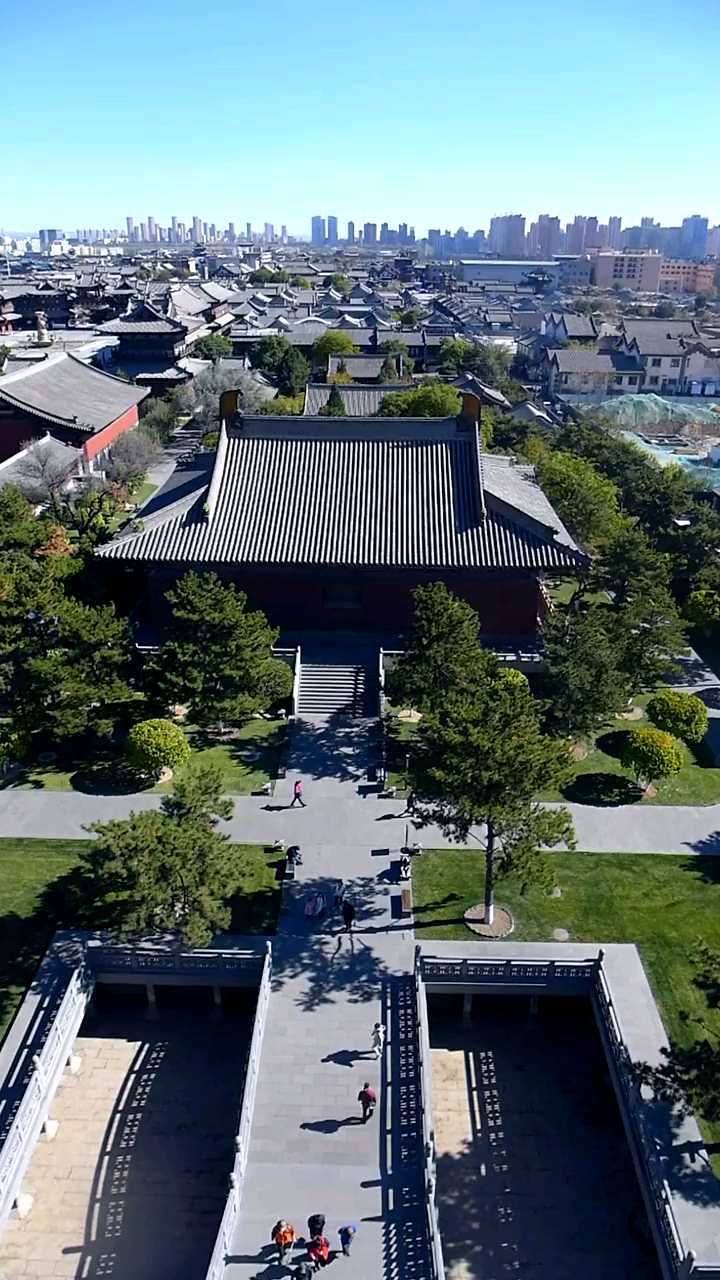 航拍山西大同古城,城门比西安古城还气派