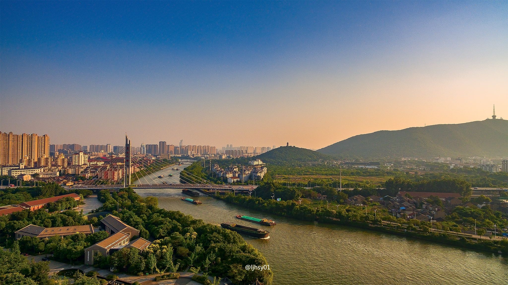 【携程攻略】无锡运河公园景点,航拍无锡运河.