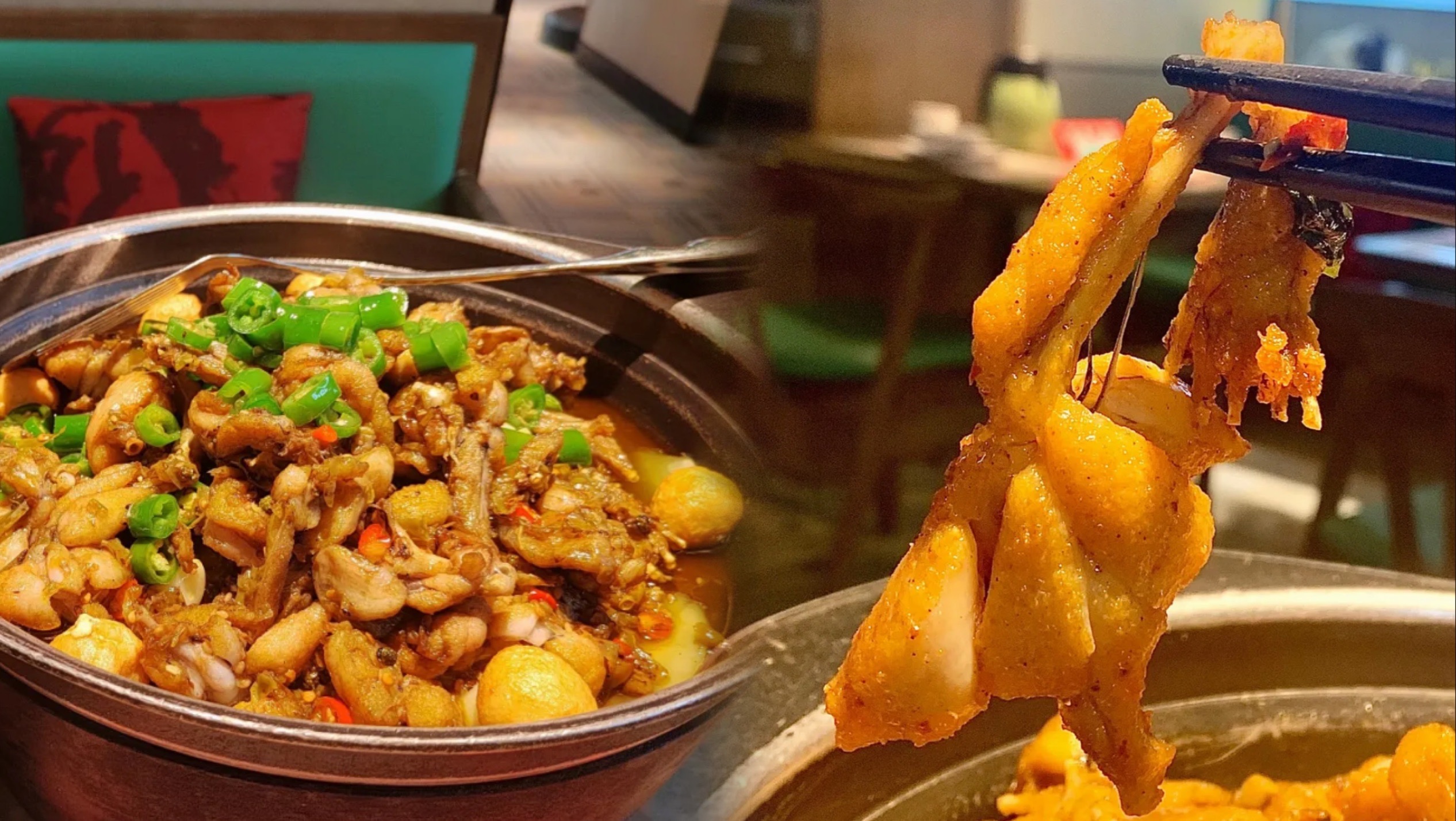 吃货探店   冬天的第一锅剁椒肥肠蛙