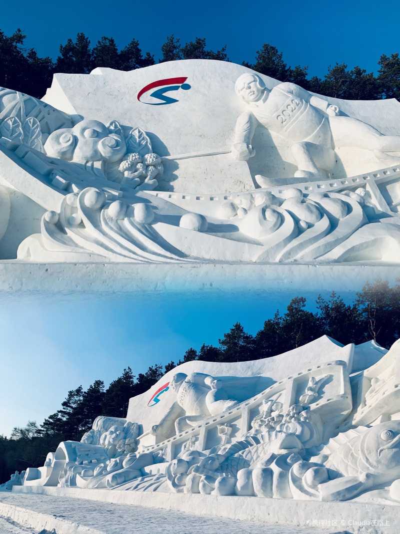 长春净月潭冬奥体验区的雪雕和冰雕