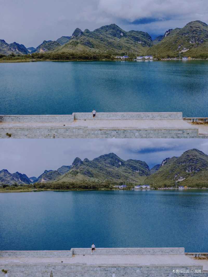 广西靖西龙潭水库,金山山顶看水库全貌-携程攻略