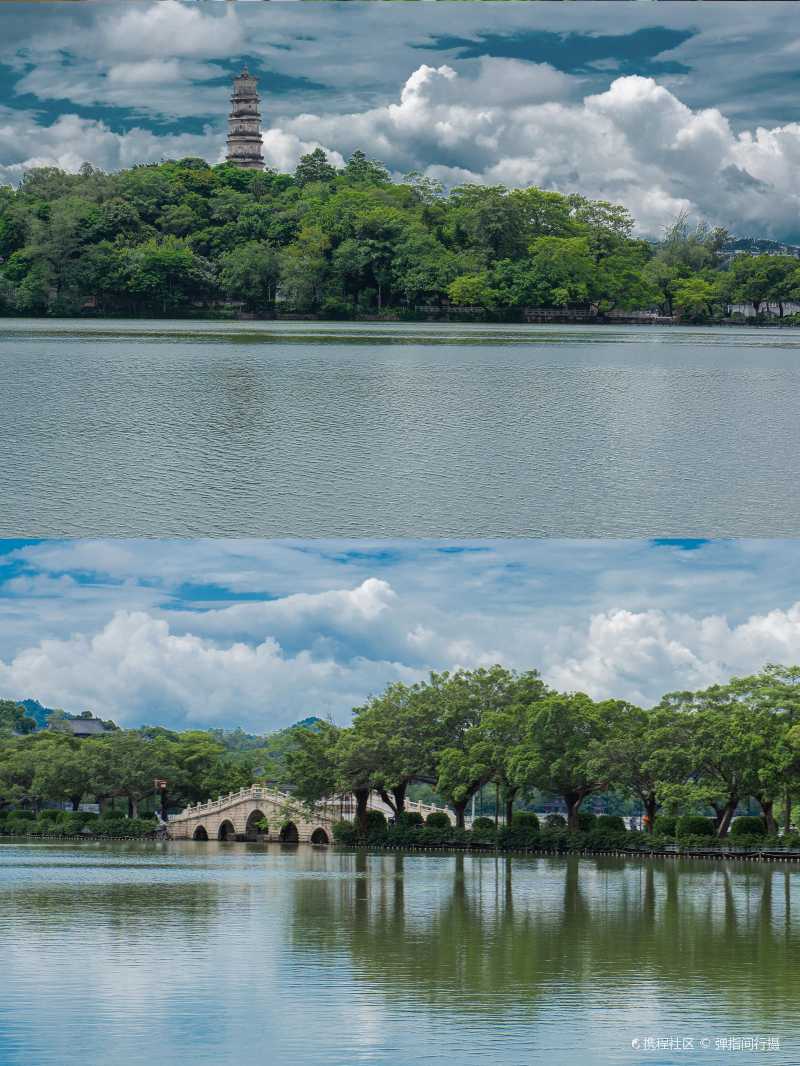 惠州西湖风景九桥景点之一明圣桥又称黄塘桥,在陈公堤中,是西湖六大