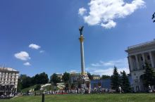 乌克兰首都基辅市中心的露天广场独立广场