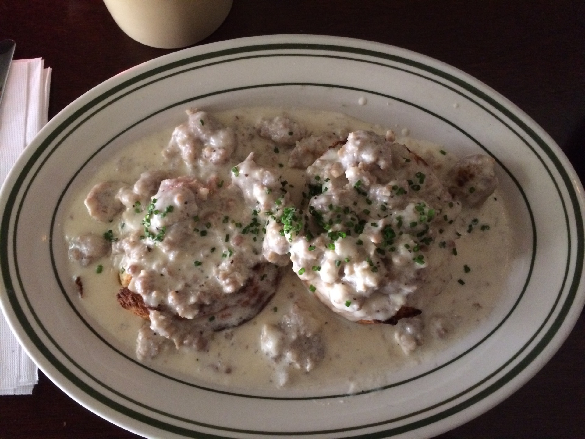 big ass biscuit w/sausage gravy: get it and be .