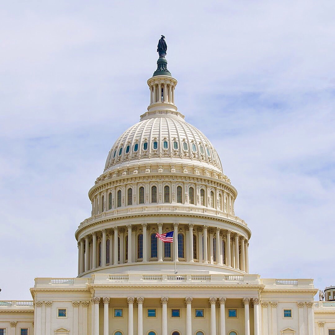 美国的国会办公大楼,建造在一处小山上,所以叫做国会山,风景非常好