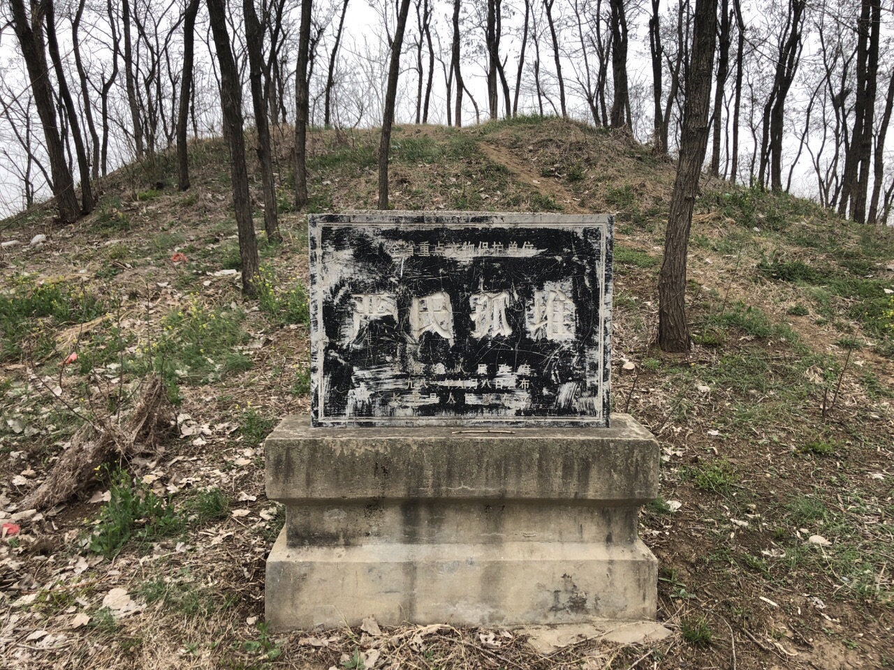 名将卫青墓状况：墓碑满是涂鸦，封土堆上有大小便和盗洞痕迹