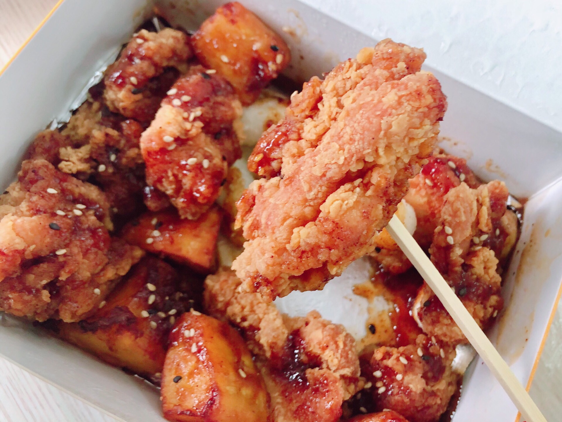 2023蜜哆哆炸鸡(浦三路店)美食餐厅,这次选择了蒜香酱油味,蒜味.