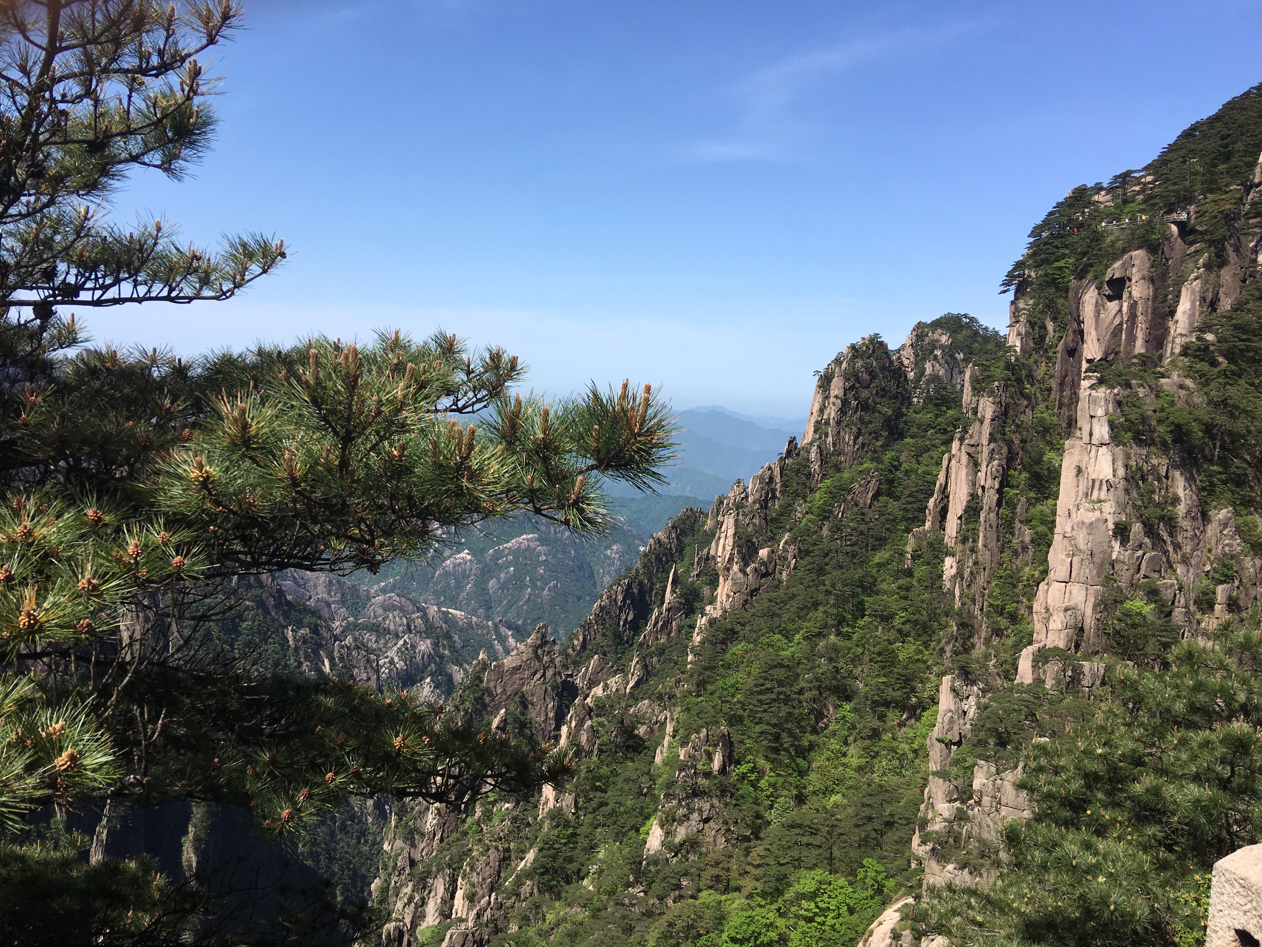 黄山站到黄山风景区要耗费点路,到黄山后午饭简单点,然后去翡翠谷