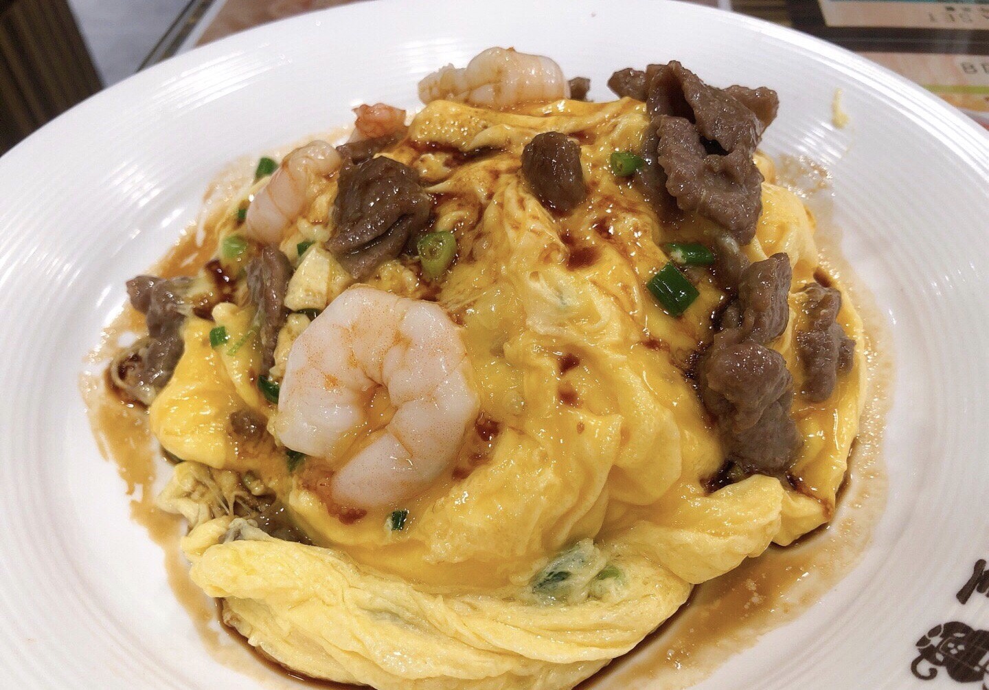 我太喜欢点的这个虾仁牛肉双拼滑蛋饭了! 蛋真的很嫩!