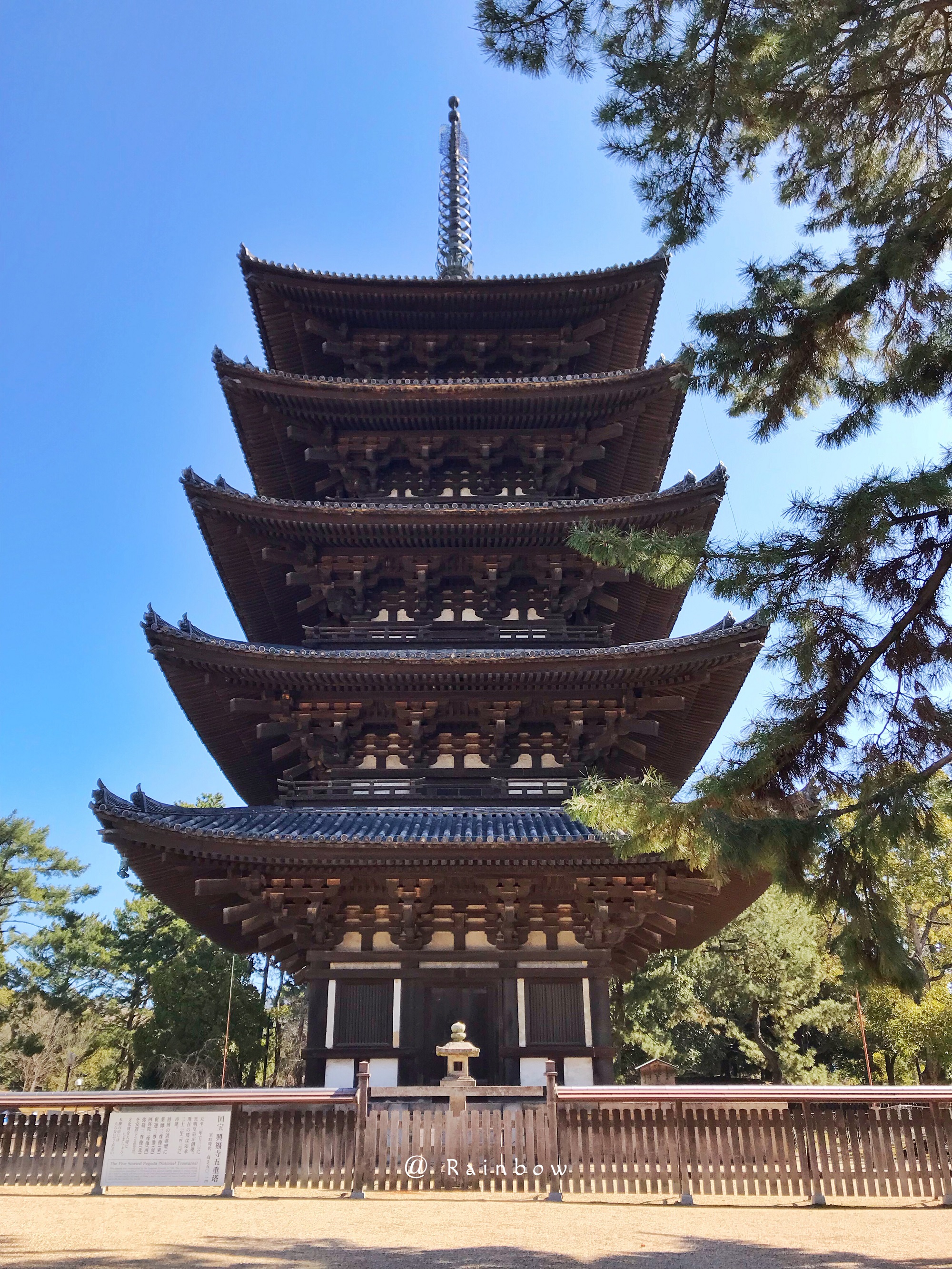 【興福寺】的[五重塔],730年光明皇后所建,現在的塔重建於1426年,是