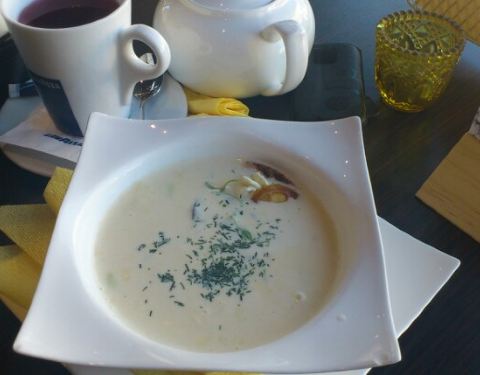 the most delicious seafood soup ive ever tasted.