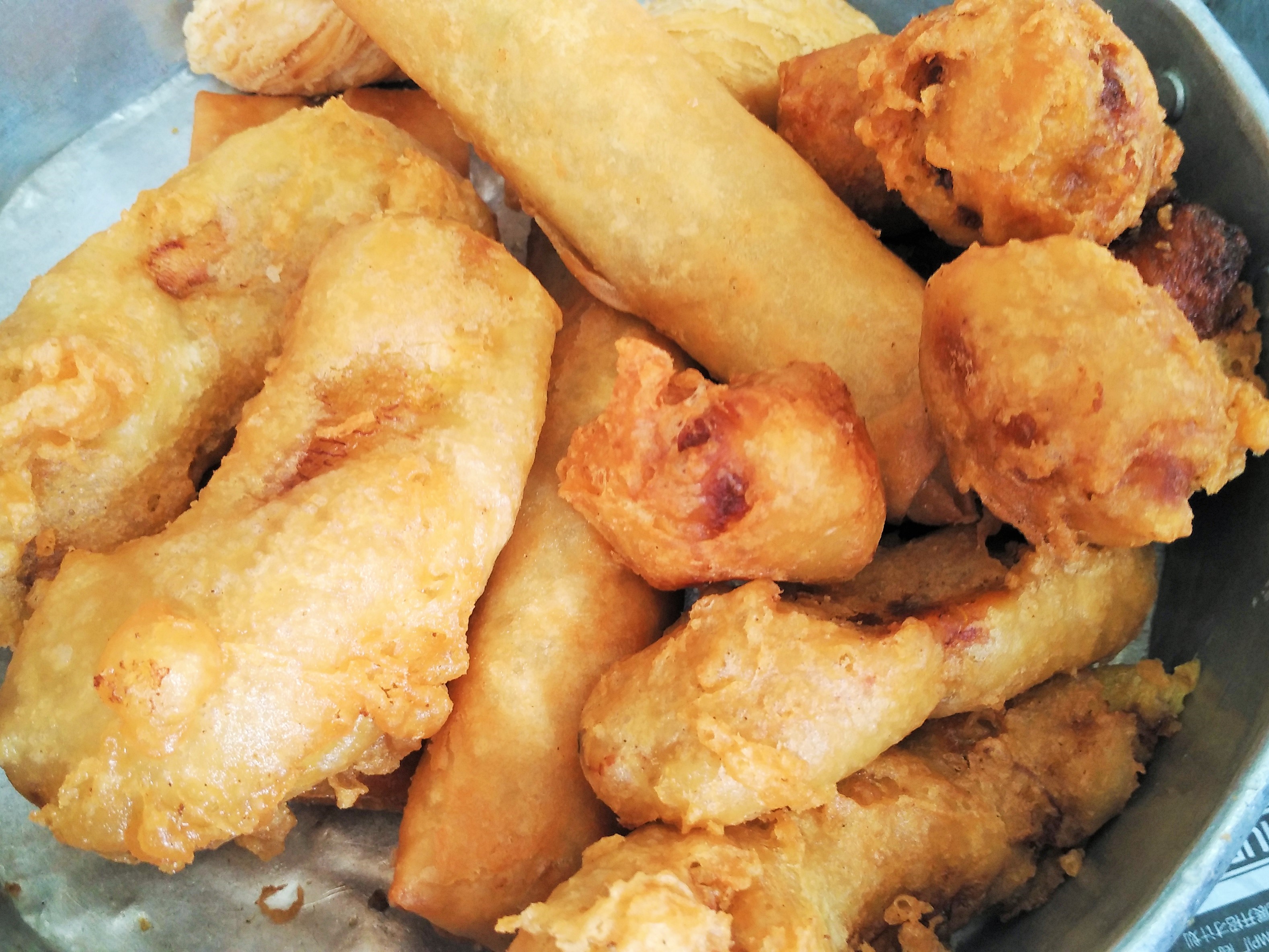 fried bananas, cempedak, popiah and 